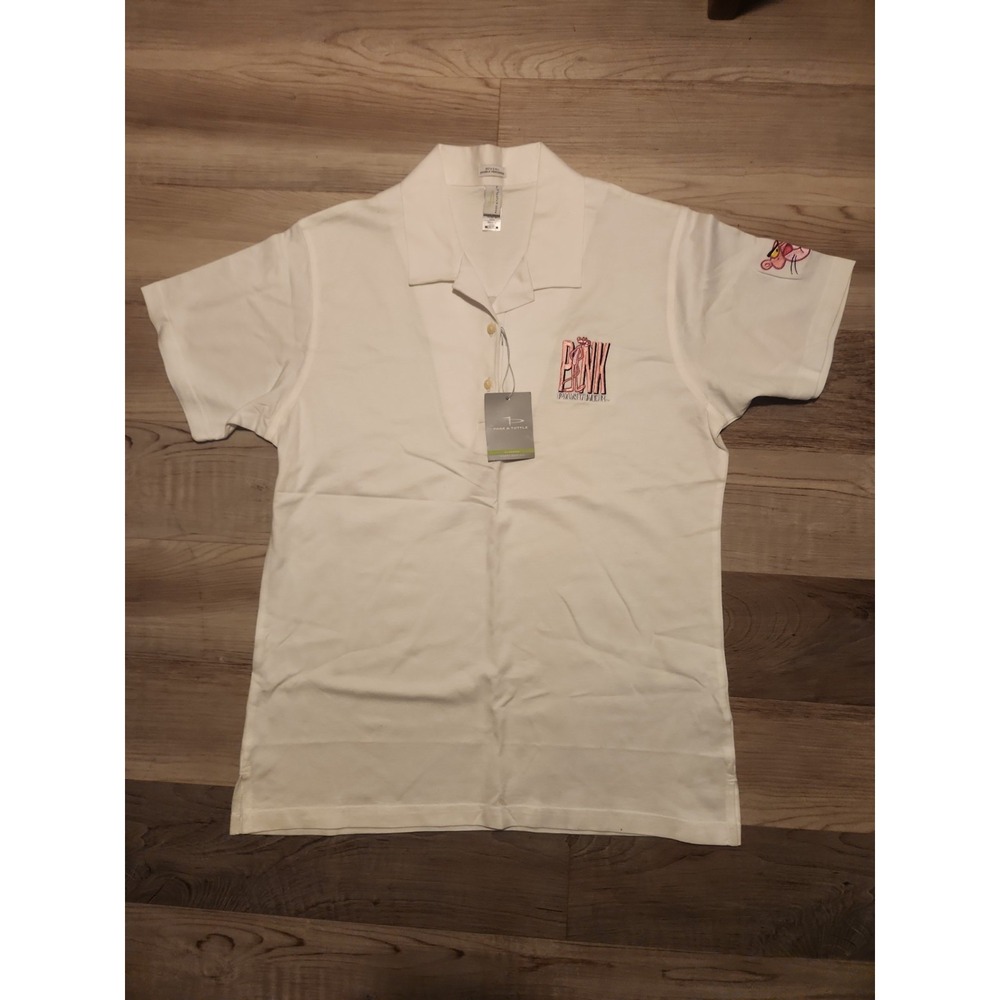 Page And Tuttle Golf Polo Pink Panther 100% Cotton Men Medium Nwt 60s 2 Ply